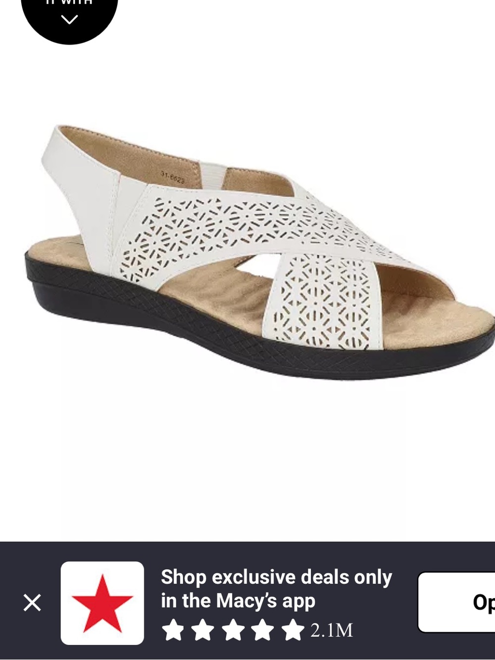 EASY STREET size 9.5 Women's White Claudia Comfort Wave Sandals NEW From Macy's